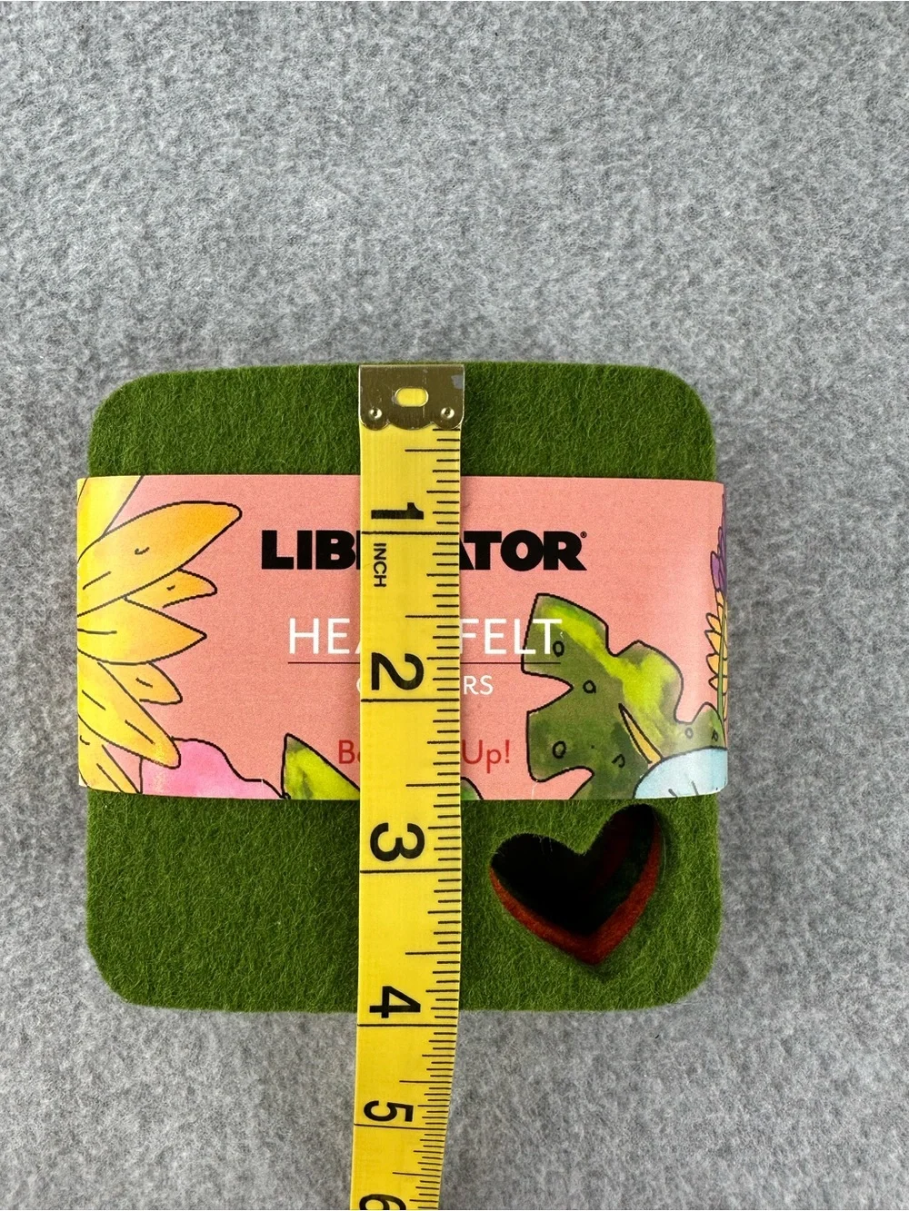 Liberator Heartfelt Merino Wool Coasters Heart Shape Cutout New Package of 4